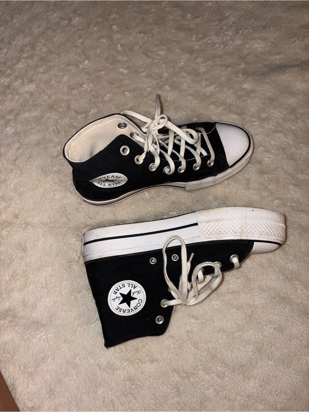 Converse High Top Sneakers - Black & White - Picture 4 of 10